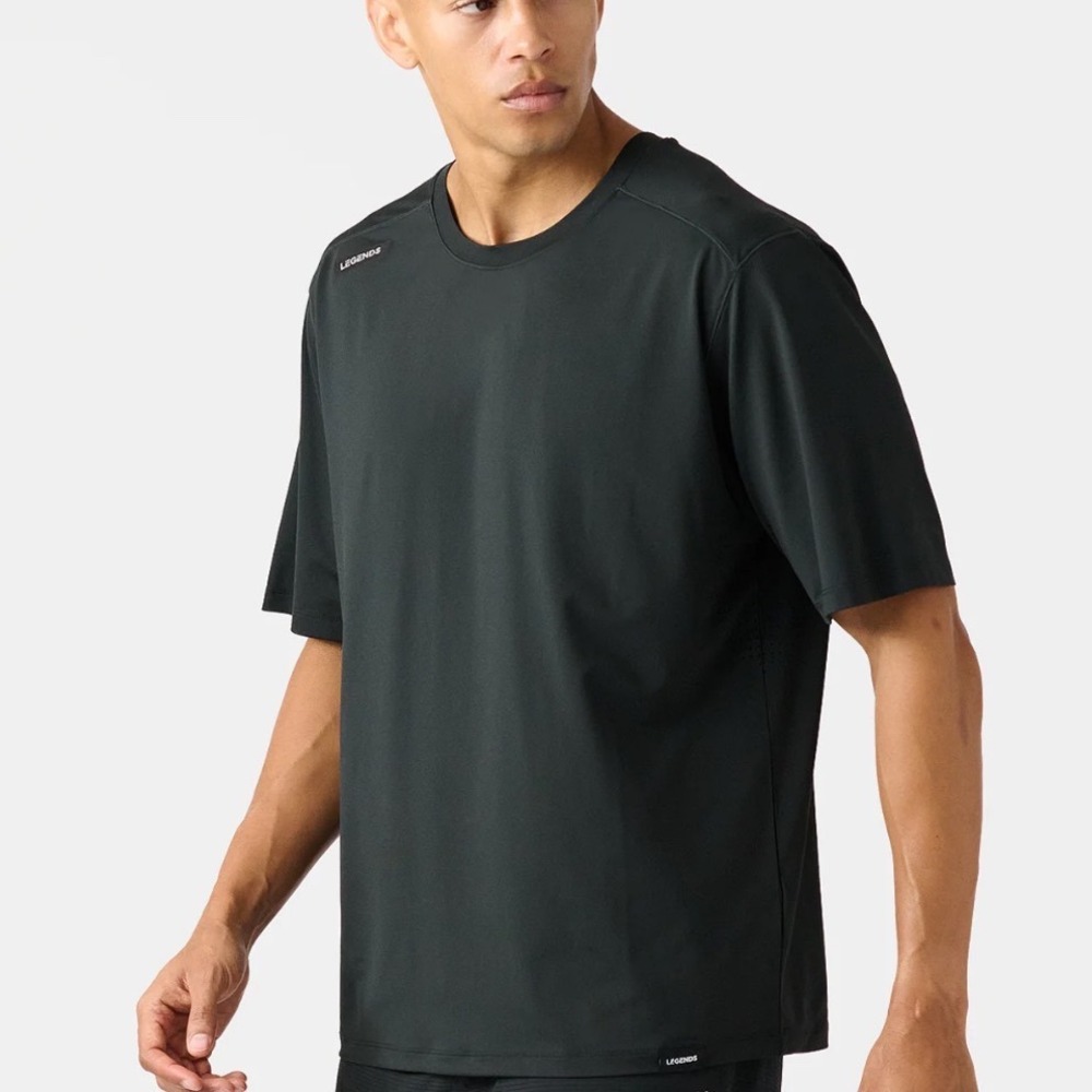 Legends Men Black Short Sleeve Activewear Training T-Shirt XL Crew Neck